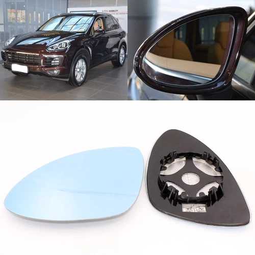 For Porsche Cayenne 2011-2016 Side View Door Mirror Blue Glass With Base Heated