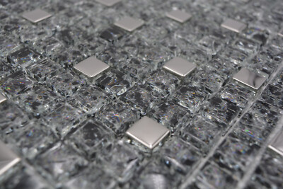 Transluzente Edelstahl Glas Mosaikfliesen - Schwarz Matt Für Wand & Dusche