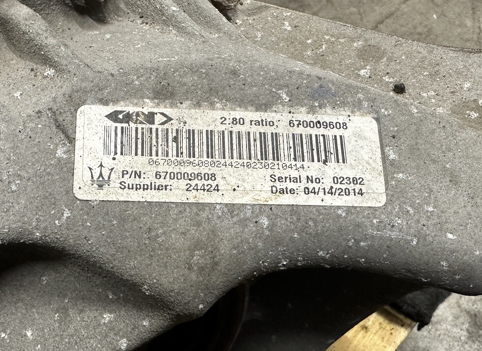 REAR DIFFERENTIAL CARRIER ASSEMBLY OEM 76K 14-19 MASERATI QUATTROPORTE S GHIBLI