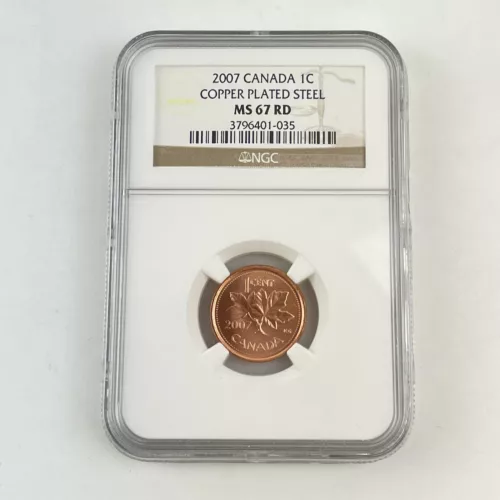 2007 Elizabeth II Canada 1C Cent Coin MS 67 MS67 RD Red NGC Graded