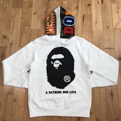 BAPE × Big sean shark full zip hoodie BAPE camo White A Bathing