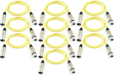 10 Mikrofonkabel 1 m Adam Hall K3 MMF 0100 GELB XLR m/f 3 pol DMX Mikrofon Kabel