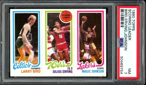1980 Topps Larry Bird Magic Johnson Rookie HOF PSA 7 NM PWCC-A