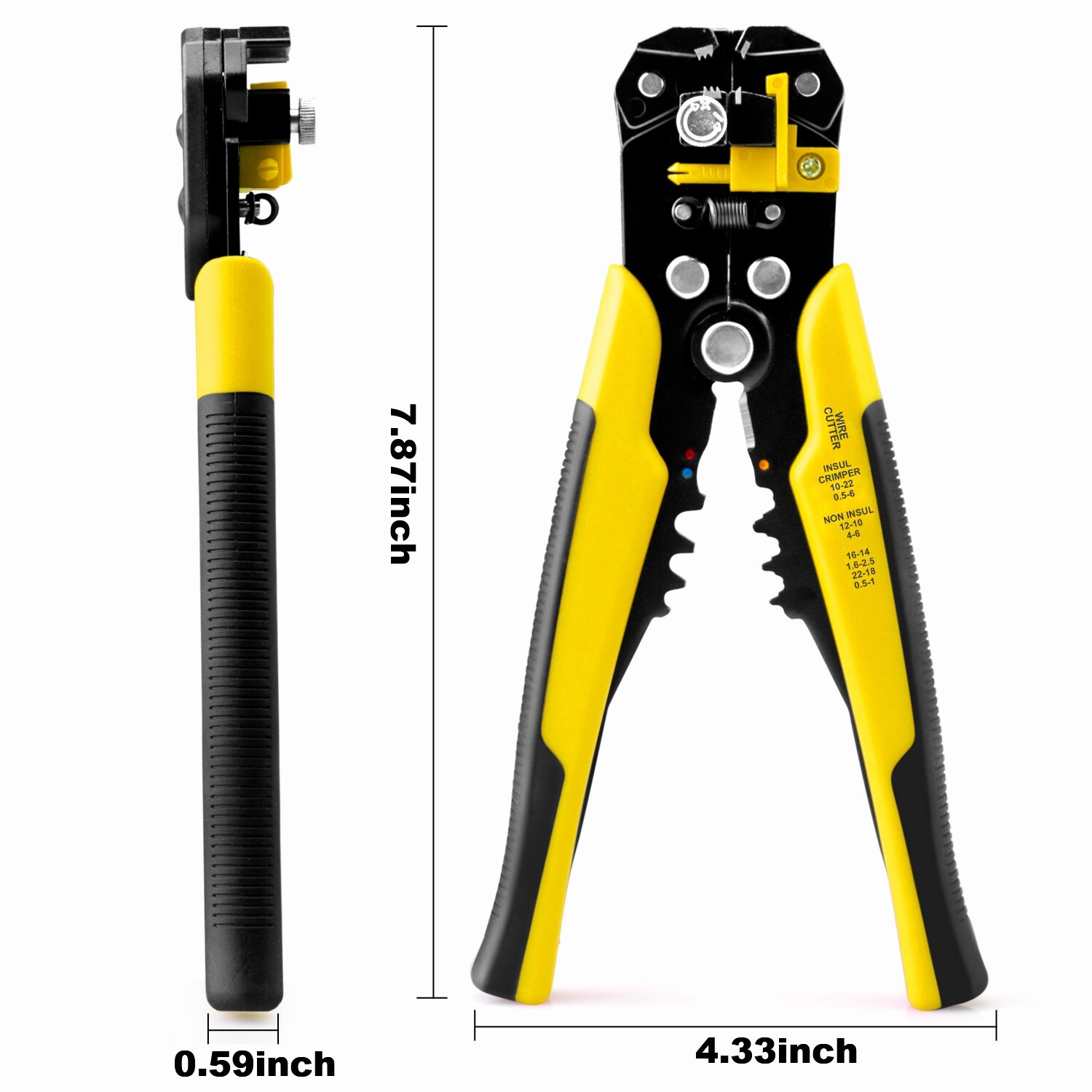 8"Self Adjusting Electrical Wire Stripping Tool Crimper Pliers