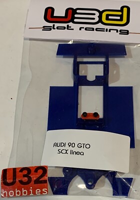 Slot Car U3D Chassis 3D Audi 90 Gto Linea Blau Scalextric
