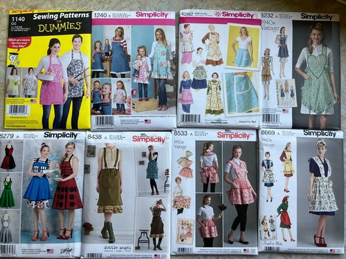 Simplicity Uncut Sewing Patterns Aprons Adult Child - 第 1/9 張圖片