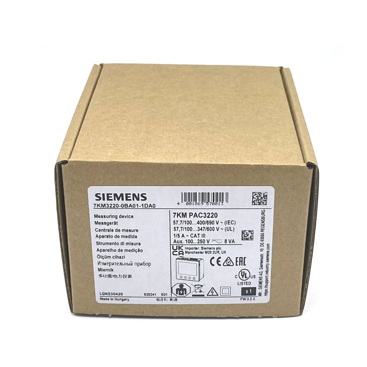 New In Box SIEMENS SENTRON PAC3220 7KM3220-0BA01-1DA0 Multi New In Box SIEMENS SENTRON PAC3220 7KM3220-0BA01-1DA0 Multi