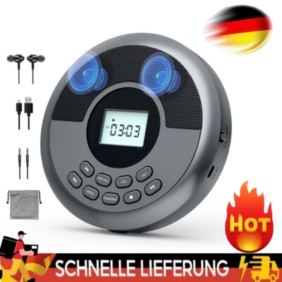 Tragbarer Bluetooth, wiederaufladbarer CD-Player für Auto mit Lautsprechern DE