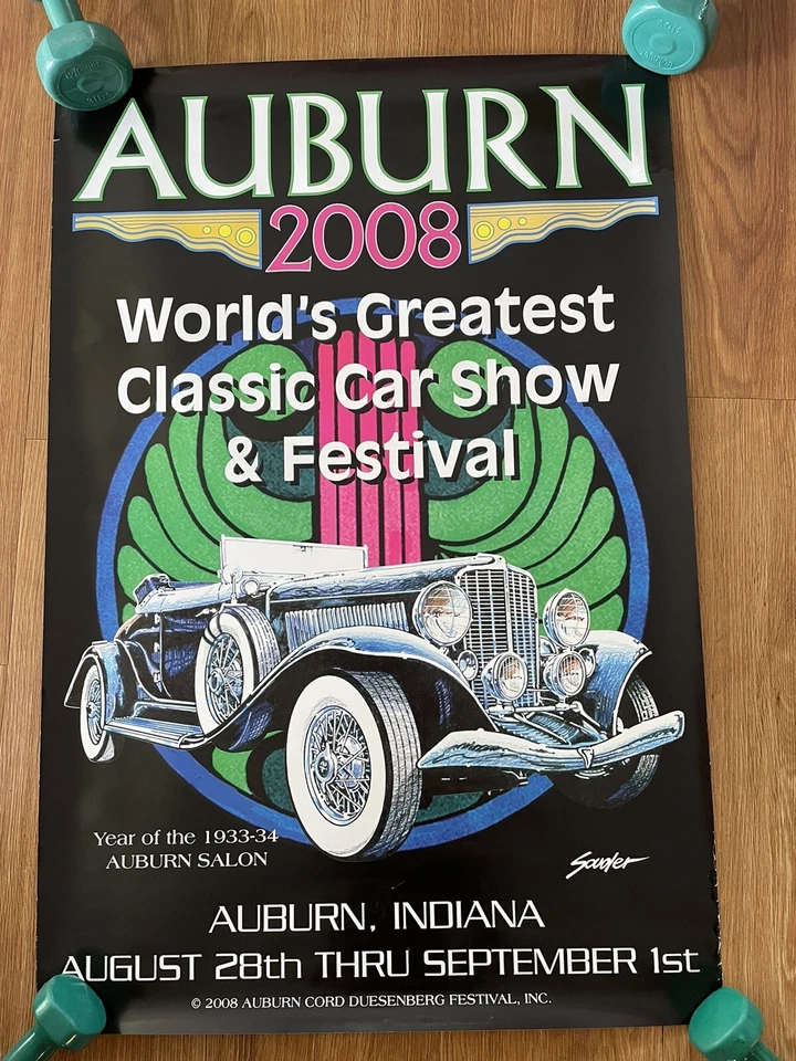 2008 Auburn Cord Automobile Car Show Festival Indiana 36 x 24 POSTER Duesenburg - Image 4 of 4