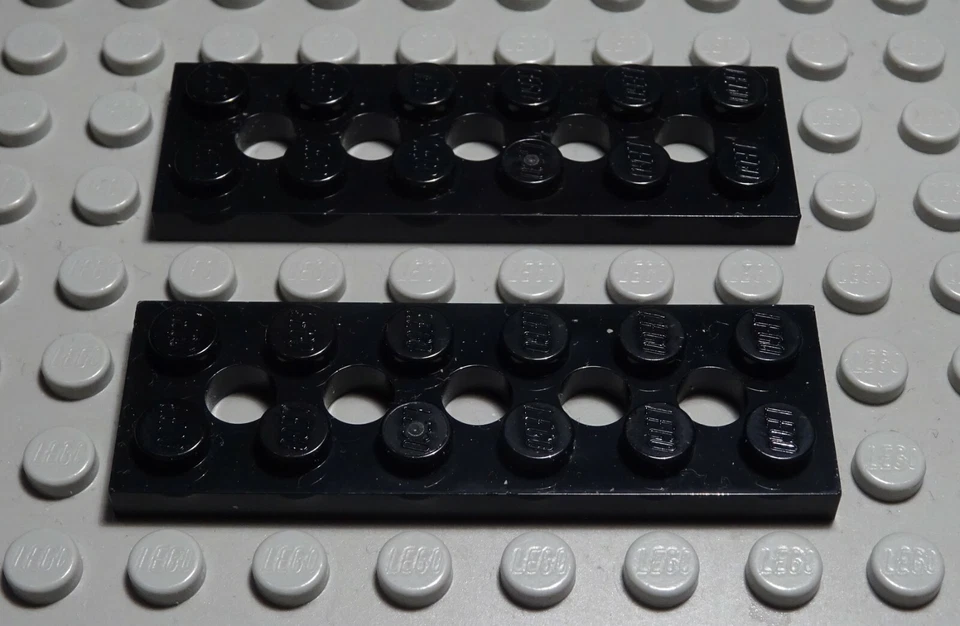 Lego Platte mit Loch 2x6 Schwarz 2 Stück - Bild 1 von 1
