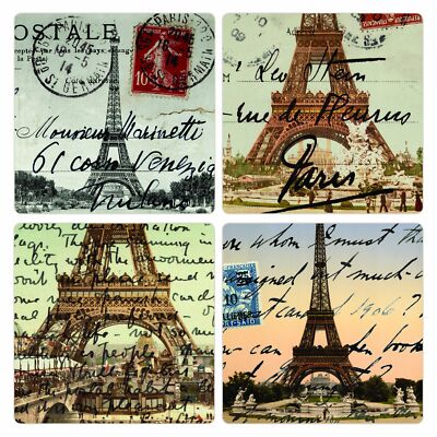 Absorbent Coasters 41/4inch ''paris'' Set