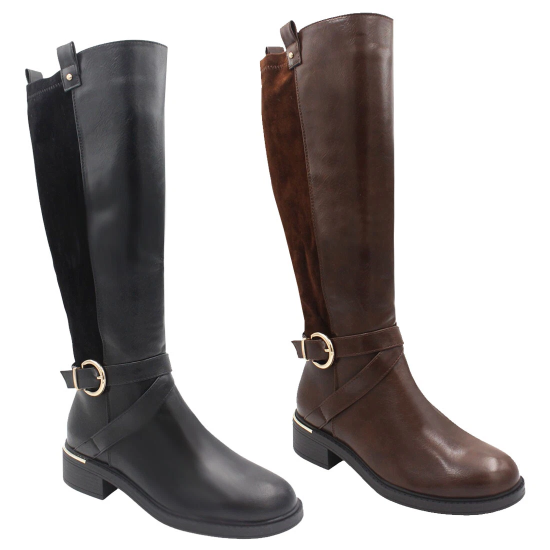 Ladies Sock Knee High Boots Womens Comfy Chunky Sole Calf Long