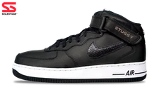 Nike Air Force 1 Mid x Stussy Black Snakeskin 2022 (DJ7840-001) Size 5-14