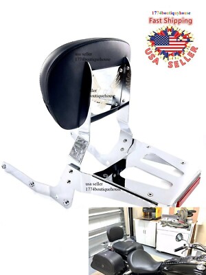 Sissy Bar Backrest Luggage Rack for Honda Shadow Aero VT 750 VT750