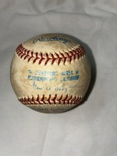 Rawlings Official American League MLB Baseball Gene Budig Game Used A’s v. Twins