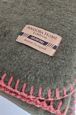 Andora Home London Bio Baumwolle Wendedecke Khaki & Orange Ideales Geschenk 