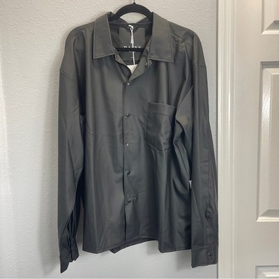 Rains Shirt Unisex Show L/XL Black Button Down