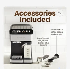 Chefman 1.8L Barista Pro Espresso Machine, Stainless Steel 6-in-1 RJ54 | NEW NIB