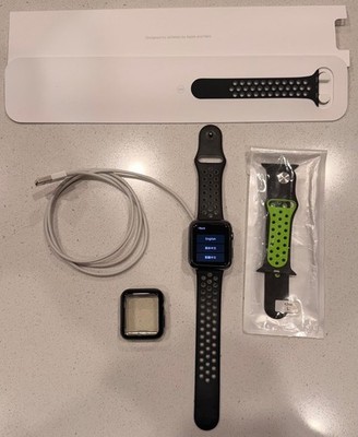 Apple Watch Nike+ 42mm Aluminum Case Black/Cool Gray Sport Band - (MNYY2LL/A)
