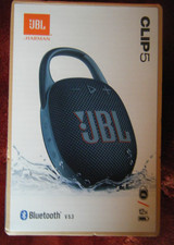 JBL Clip 5 Portable Bluetooth Speaker Blue New in Sealed Box