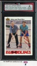1991-92 Upper Deck #647 Valeri Bure/Pavel Bure Brothers Certified Autograph KSA