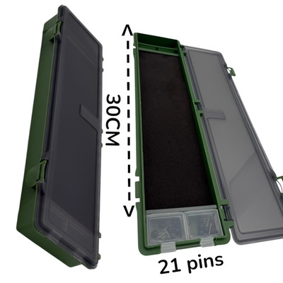 Angel Tackle Box 21 Pins Rig Aufbewahrungsbox Karpfenangeln Rig Case Hakenhalte