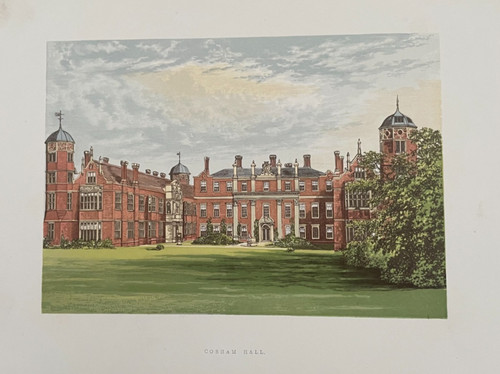 ANTIQUE PRINT COBHAM HALL KENT 1880 MORRIS COLOUR ORIGINAL