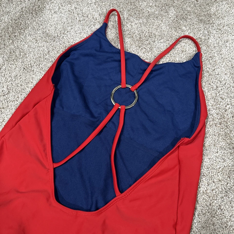 Traje de baño retro polo deportivo rojo y azul de una pieza talla L Foto 4 de 4