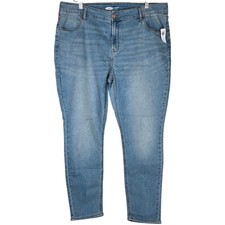 Old Navy Plus Size 18 Blue Denim Mid Rise Super Skinny Jeans Womens NWT
