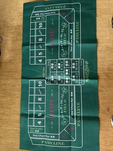 Large Craps & Roulette Table Top Felt Double Sided 70” X 35”