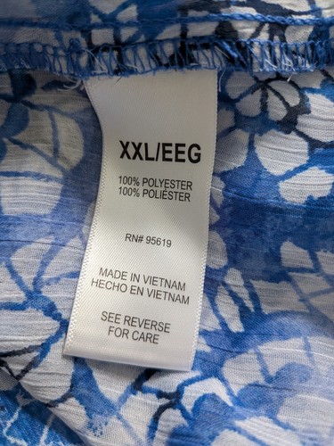 Fever Bluse Damen 2X Blau Paisley Mosaik Chiffon Top Ärmellos Freizeit Coastal - Bild 9 von 12