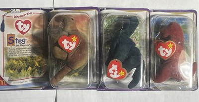 STEG REX BRONTY TY Beanie Baby Dinosaurs 1st Gen
