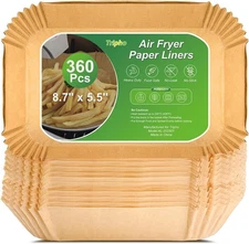 360 Pcs 8.7" x 5.5" Unbleached Heavy Duty Air Fryer Paper Liners Disposable, Non