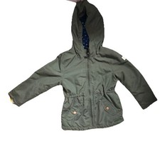 OshKosh B'gosh girls Hooded Green Zip Jacket Size 6X Cotton Mid-Length