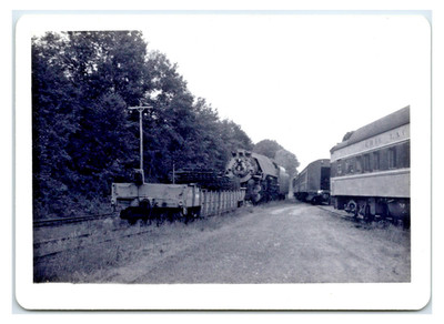 Vintage 1950s Locomotive In A Train Yard - Original Photo (5in X 3.5in)