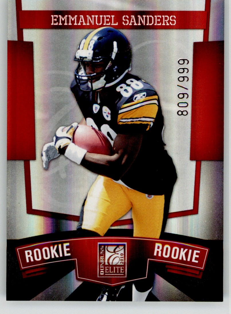 Emmanuel Sanders 2010 Donruss Elite 159 #/999 Pittsburgh Steelers Rookie