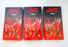 JVC T-120 SX High Performance Blank VHS Tapes Lot of 3 NEW Sealed 6 Hour