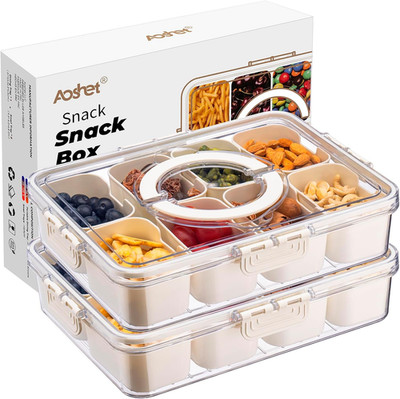 Snack Box Container, Dishwasher Safe Fruit Storage Containers, Divided Serving T