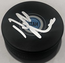 BILL ARMSTRONG SIGNED UTAH MAMMOTH HOCKEY PUCK W/ CASE COA