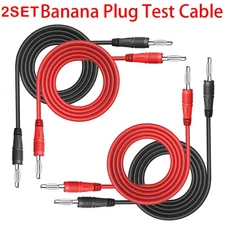 2 Pair 4mm Banana Plug Male to Plug dual end test lead cable for Multimeter Test