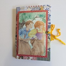 Handmade Junk Journal Fabric Soft Cover Children's Memory Book Tags Pockets 9x6
