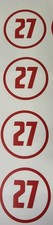 Race Vinyl RC 1/12 - 1/10 Nitro Electric Nummer 27 x 4 Aufkleber 6cm ROT