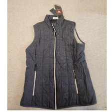 KPMG Cutter & Buck Vest Mens M Blue Quilted Lightweight Zip Front Golf Outerwear