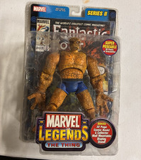 2002 TOY BIZ MARVEL LEGENDS SERIES II 2 THE THING with COMIC BOOK & WALL DISPLAY