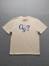 Guess Originals American Tradition Men T Shirts M Cream Crew Neck Logo Casual