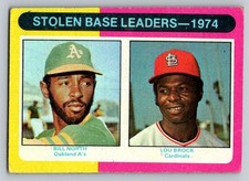 1975 Topps 1974 Stolen Base Leaders (Bill North / Lou Brock) #309 -