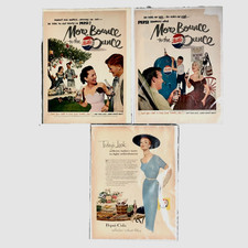 3 anciens tirages de magazines publicitaires Pepsi Cola (14" x 10") du début des années 50