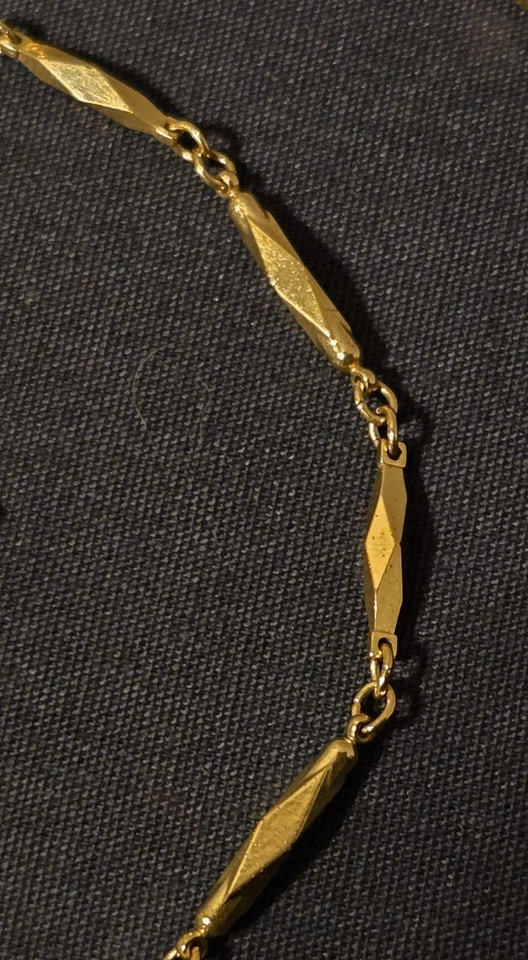 Collar Cadena Tono Oro Corte Diamante Magnético Nikken Therapy Joyería 18"-20" Foto 4 de 4