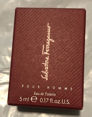 VINTAGE SALVATORE FERRAGAMO POUR HOMME 0.17oz 5ml EDT SPLASH NIB MINI OLD STOCK