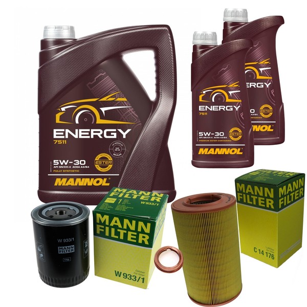 Inspektionspaket 7L Mannol Energy 5W-30 FüR Nissan Pick-Up 2.5 TD 4WD Terrano-image